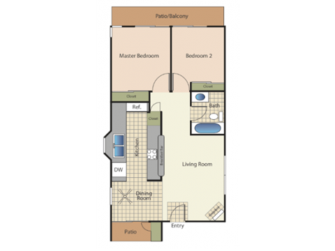 a floor plan of a bedroom apartment